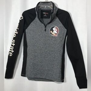 Women's Gray/Black Florida State Seminoles Finalist Quarter-Zip Pullover Jacket